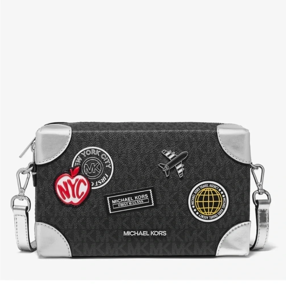 Michael Kors Jeanie Small Embellished Signature Logo Crossbody Bag Black